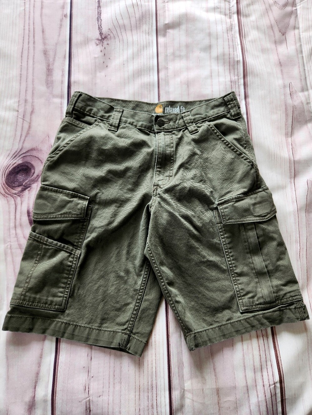 Carhartt Relaxed Fit "Rigby Canvas Cargo Short" Green | Men's Size 30 - Picture 4 of 10